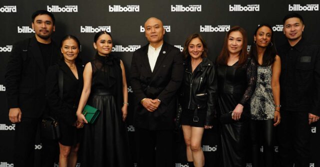 AGC Power Holdings Corp. CEO Archie Carrasco, MGLI COO Rhoda Campos-Aldanese, MMGI COO and Billboard Philippines Publisher Anne Bernisca, Billboard President Mike Van, Live Nation Philippines Managing Director Rhiza Pascua, Universal Records Managing Director Kathleen Dy-Go, Penske Media Vice President Gurjeet Chima, AGC Power Holdings Corp. AVP for Corporate Affairs Randolf Palanca Jr.
