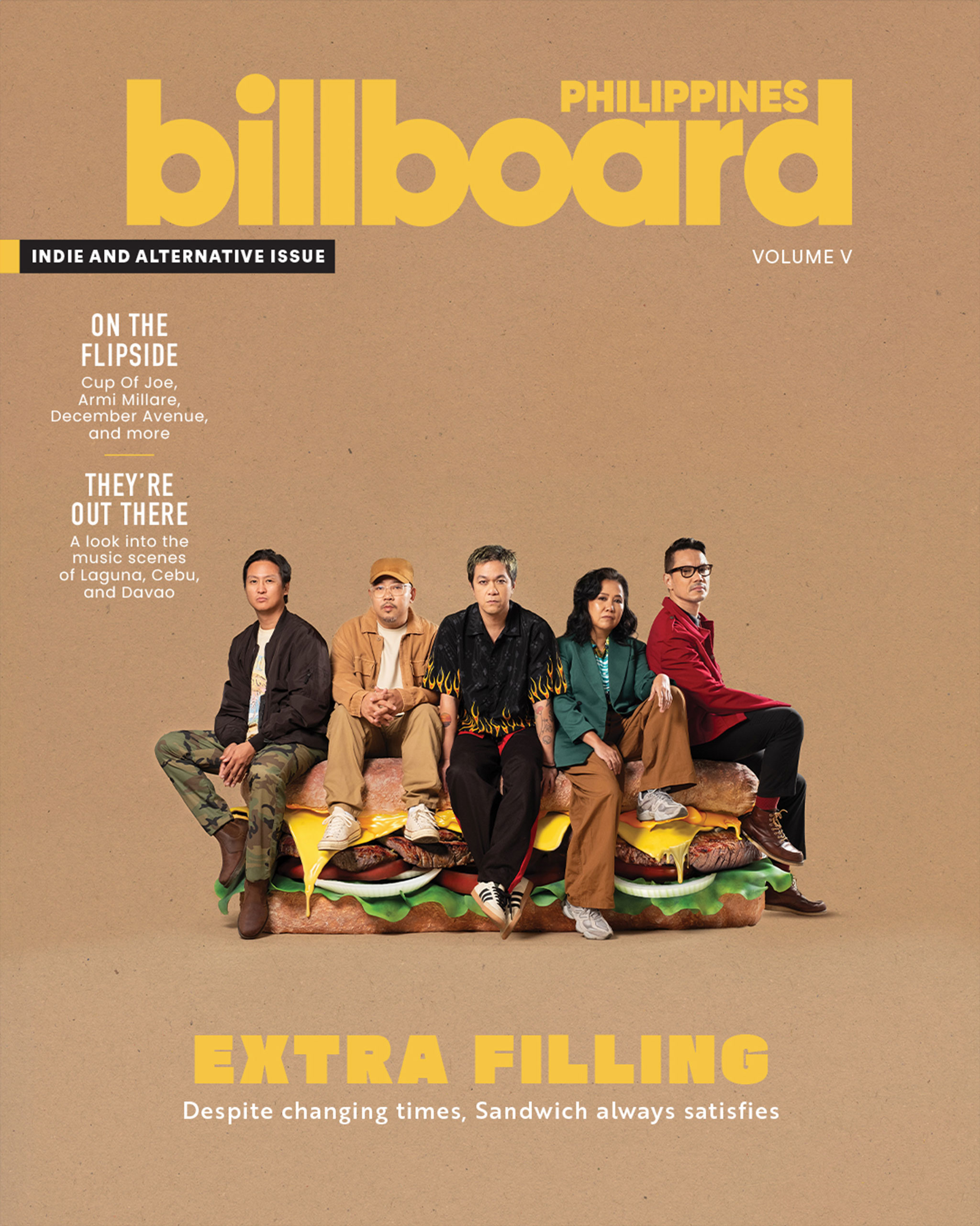 Sandwich as the cover stars of the Billboard Philippines Indie and Alternative Issue