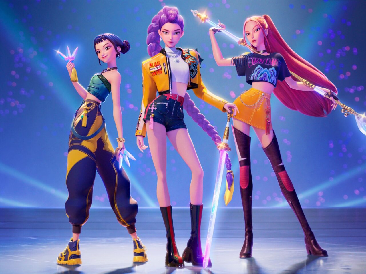twice jeongyeon, jihyo, chaeyoung netflix kpop demon hunters